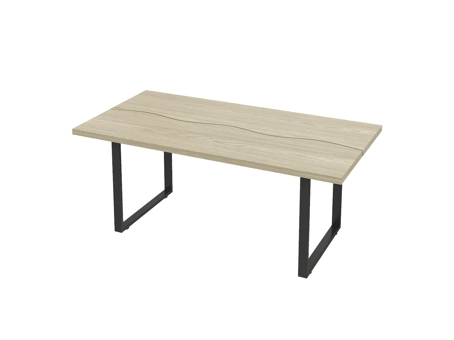 Esstisch 160x80x75 cm - Industriedesign - für 6-8 Personen - Metallgestell - Schwarz + Natur