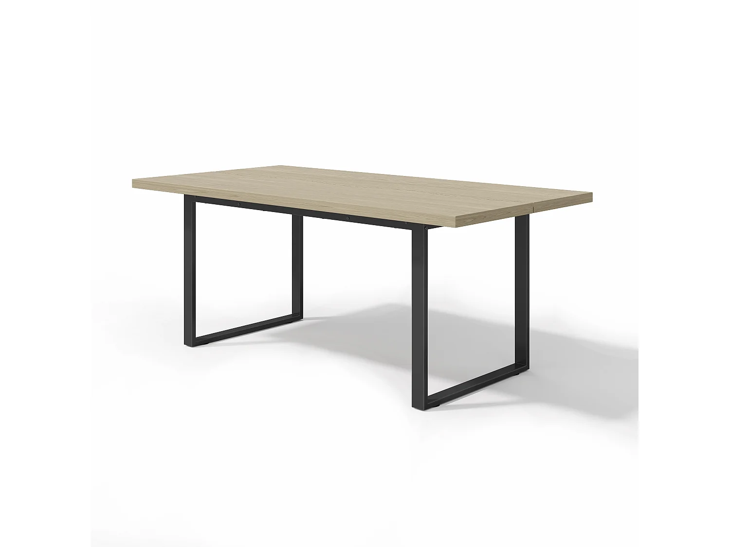 Esstisch 160x80x75 cm - Industriedesign - für 6-8 Personen - Metallgestell - Schwarz + Natur