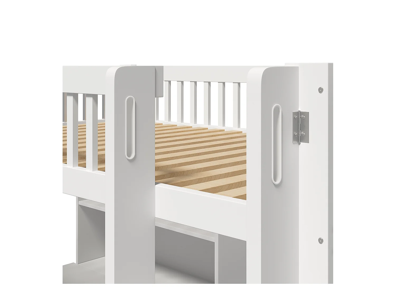 Lit mezzanine 90x200 cm - rangements multiples - avec échelle + bureau - avec 3 tiroirs - blanc (matelas non inclus)