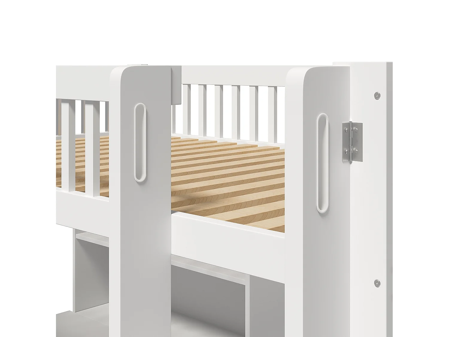 Lit mezzanine 90x200 cm - rangements multiples - avec échelle + bureau - avec 3 tiroirs - blanc (matelas non inclus)
