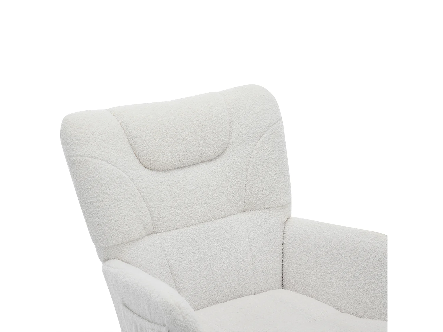 Fauteuil à bascule 62x82x87 cm - avec repose-pieds et dossier haut - Bascule à 30° - avec poches - Blanc