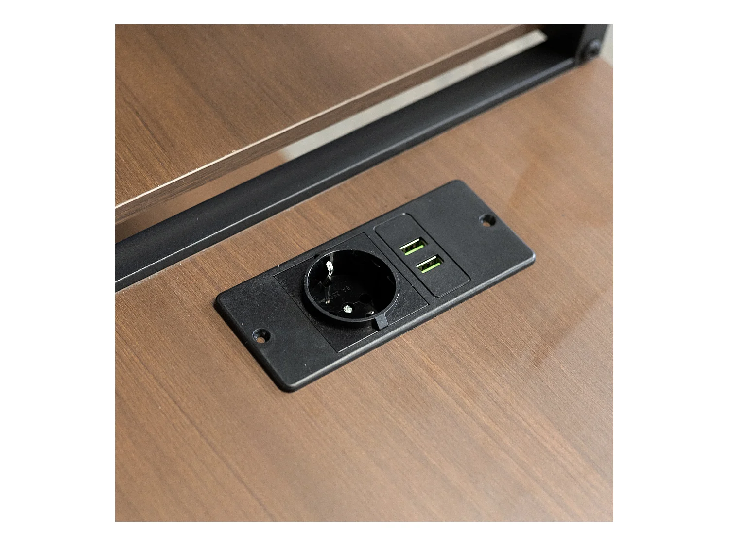 Lit mezzanine 90x200 cm - avec prise de courant - échelle de sécurité - avec support de rangement - ​​Noir (matelas non inclus)