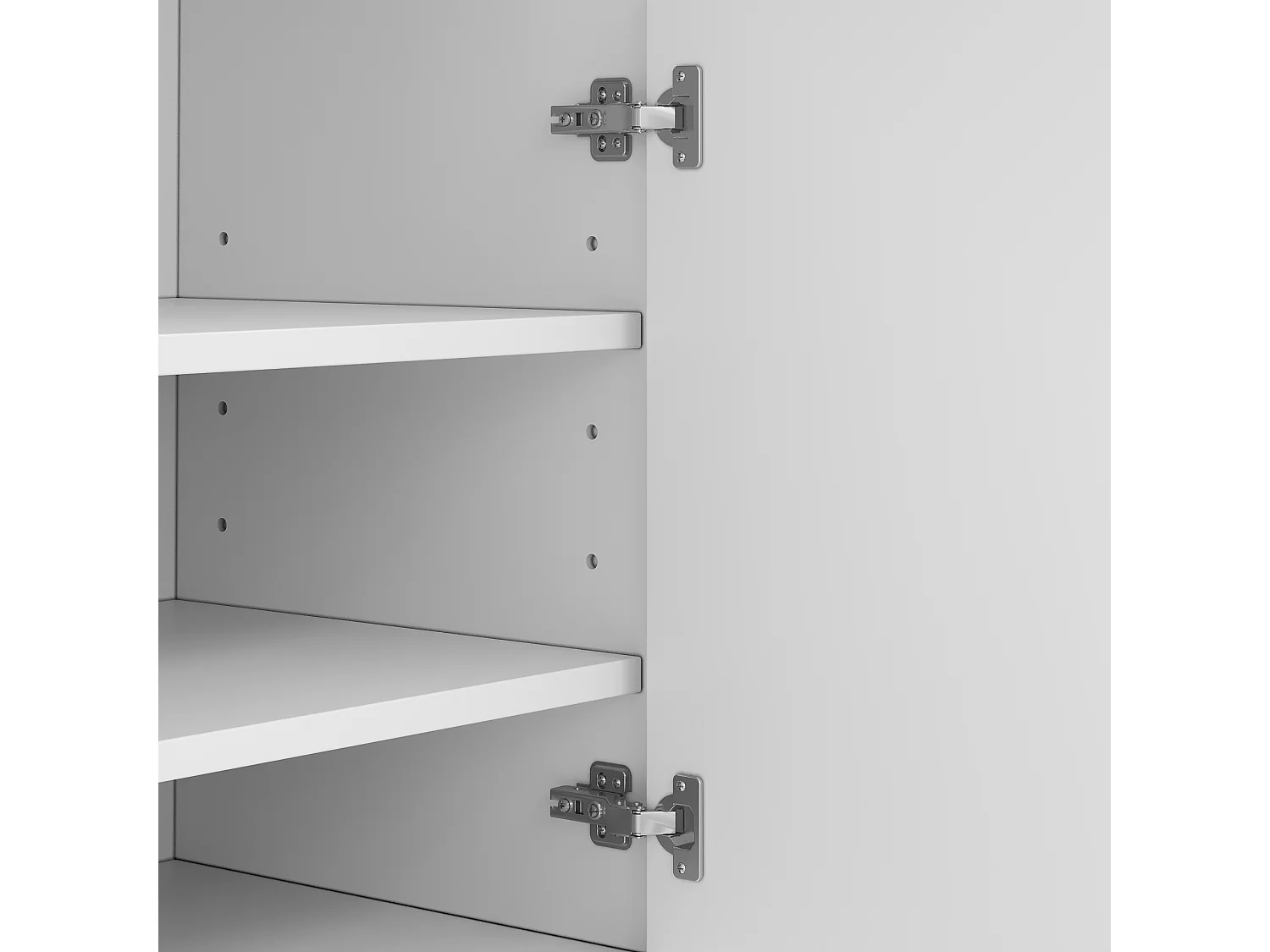 Schuhschrank 105x39.5x100.5 cm - 1 Schublade und 3 Türen - mit LED-Beleuchtung - mit verstellbaren Regalen - Weiß und natur