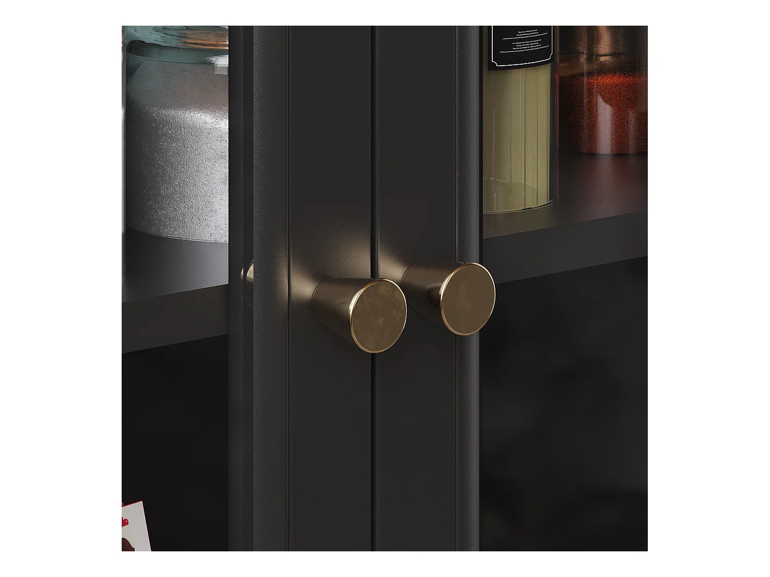 Ilot central de cuisine mobile - Plateau extensible - 140x72.5x90cm - 2 tiroirs et 4 portes vitrées - avec porte-serviettes - Noir