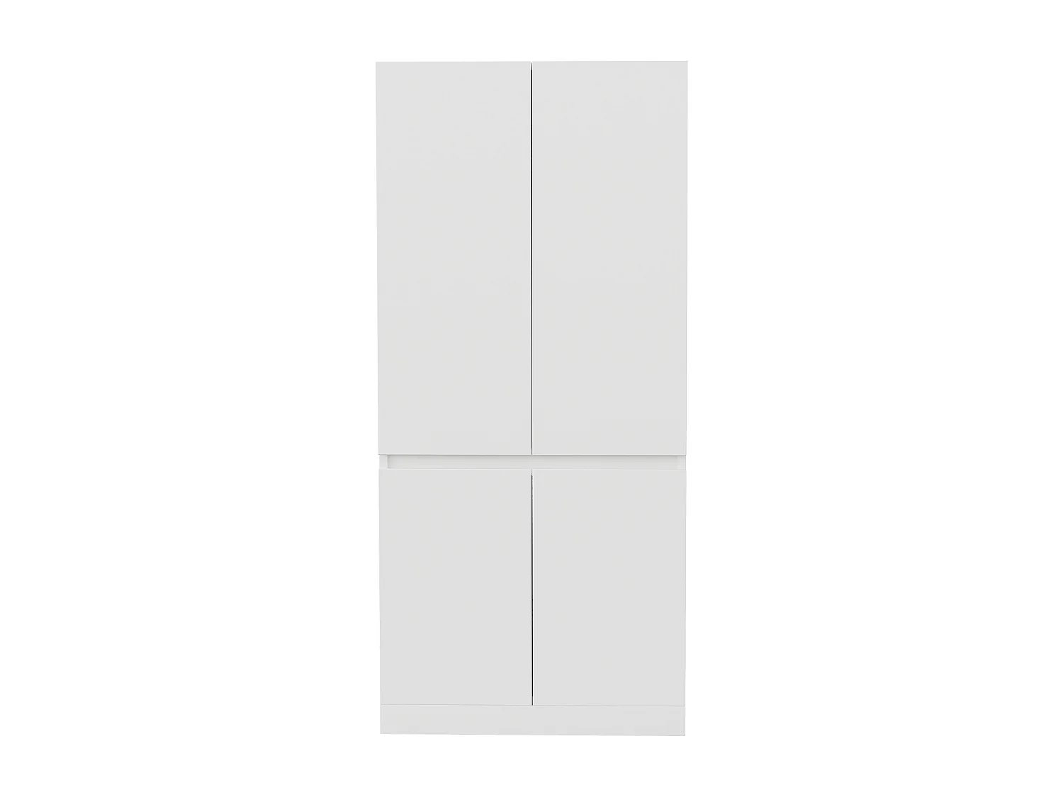 Kleiderschrank 70x40x170 cm - 4 Türen - mit Kleiderstange - Weiß