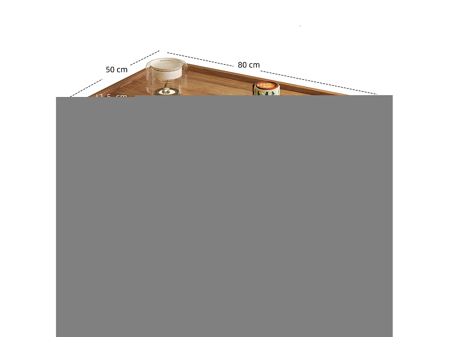 Mobile TV e tavolino da salotto in due parti - con LED e riposto per gatti - con foro per gatti - colore naturale