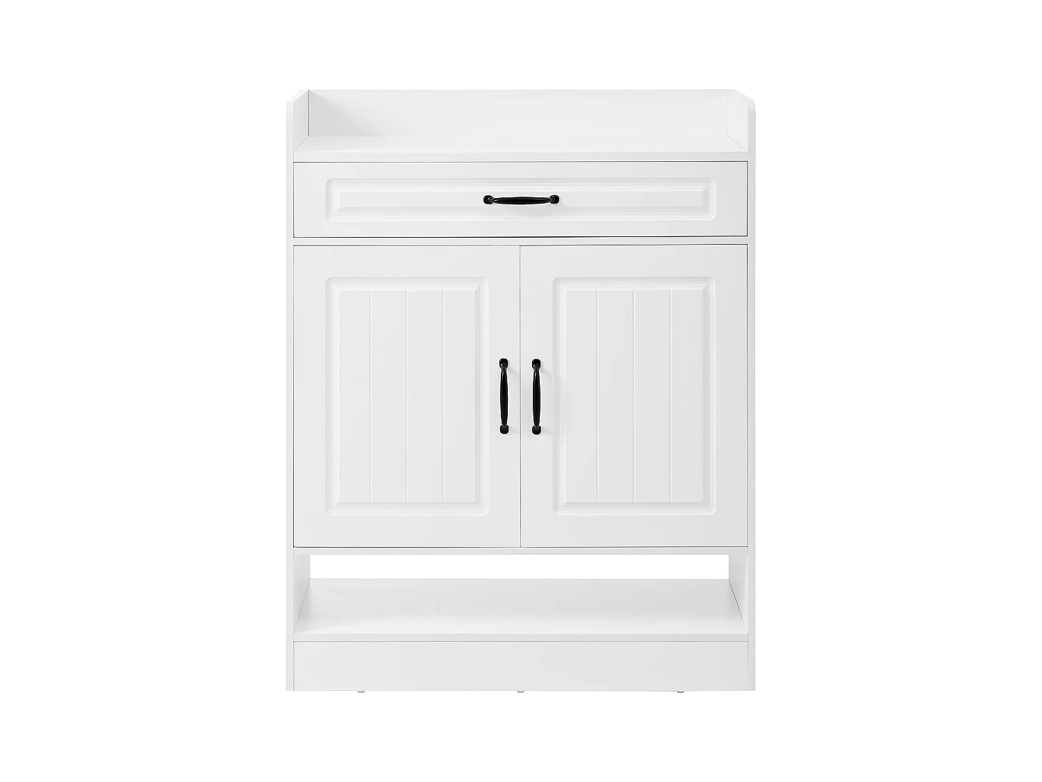 Sapateira moderna com prateleiras ajustáveis + 1 gaveta + 2 portas - 75 x 36 x 95,5 cm - aglomerado - branco