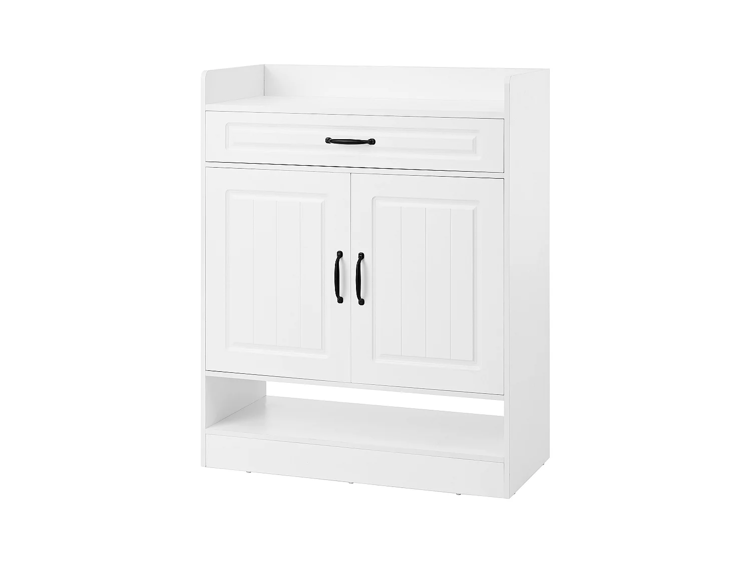 Sapateira moderna com prateleiras ajustáveis + 1 gaveta + 2 portas - 75 x 36 x 95,5 cm - aglomerado - branco