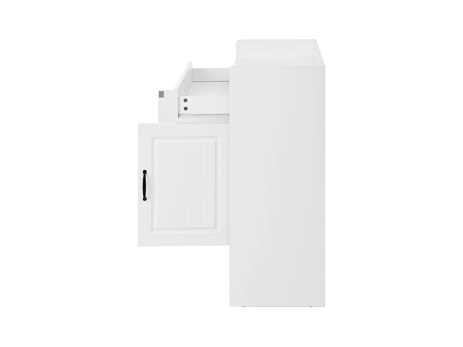 Sapateira moderna com prateleiras ajustáveis + 1 gaveta + 2 portas - 75 x 36 x 95,5 cm - aglomerado - branco