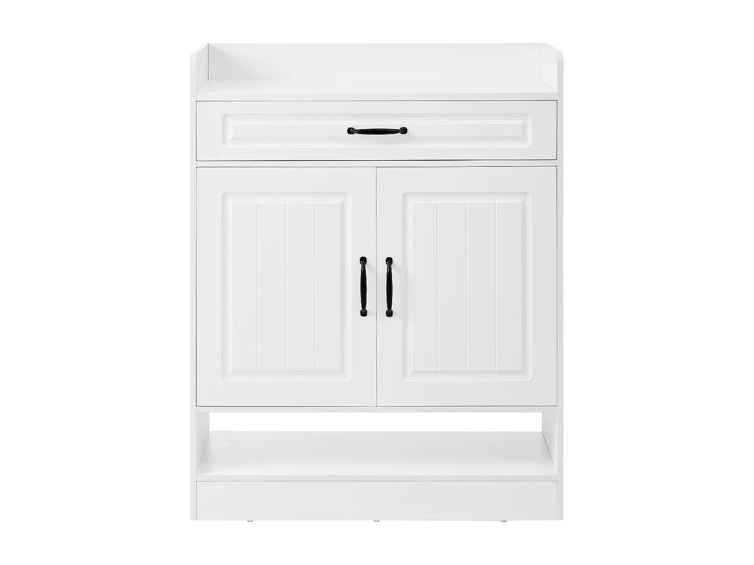 Moderner Schuhschrank mit verstellbaren Einlegeböden + 1 Schublade + 2 Türen - 75 x 36 x 95,5 cm - Spanplatte - Weiß