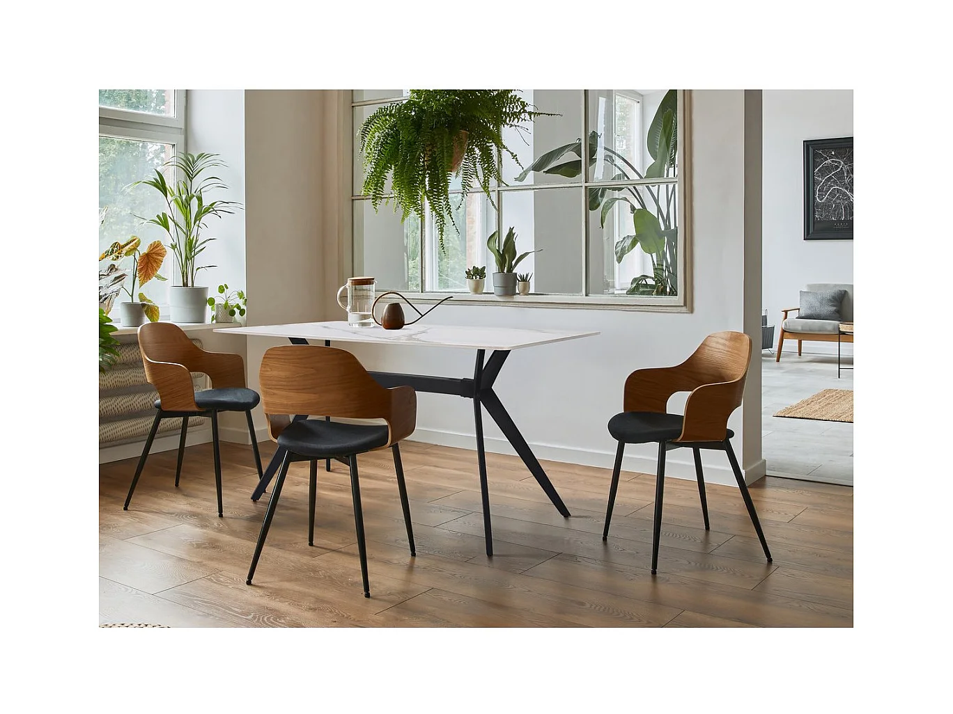 Eettafel van keramiek "Boreal" Wit 160 cm - 4 tot 6 personen