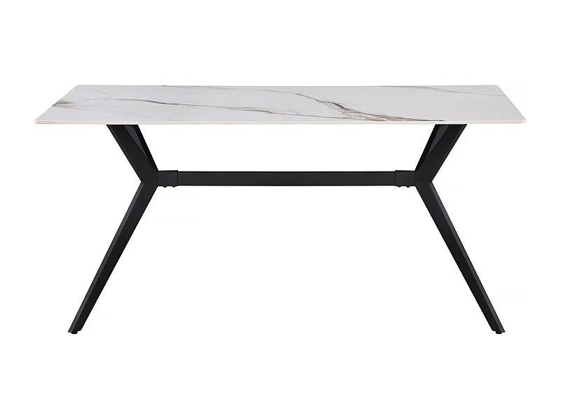 Table à manger en céramique "Boreal" - 4 à 6 personnes - 160 cm - Blanc
