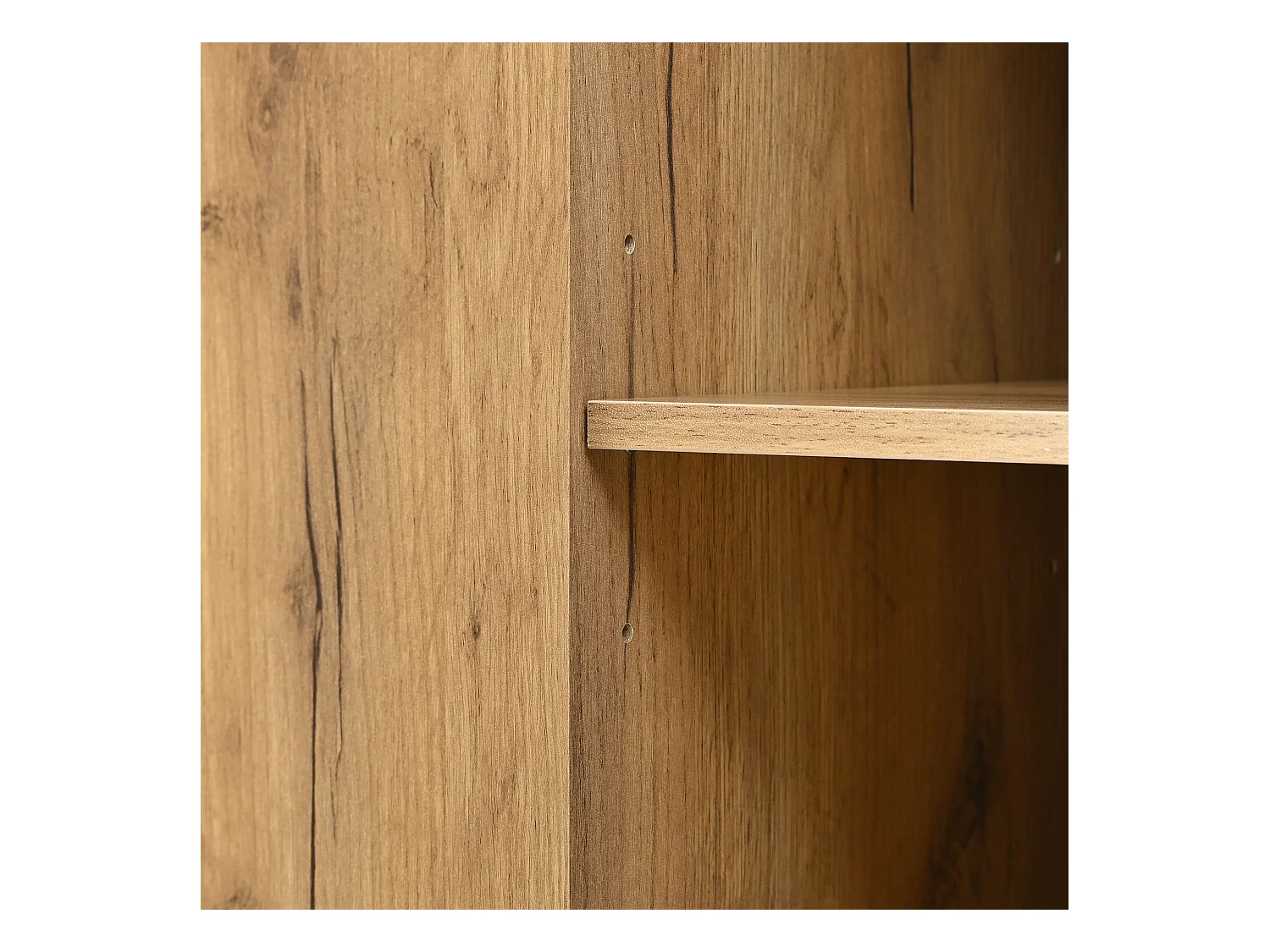 Armário alto com espelho + 4 portas + 1 armário aberto - 65 x 35 x 190 cm - aglomerado - preto e natural