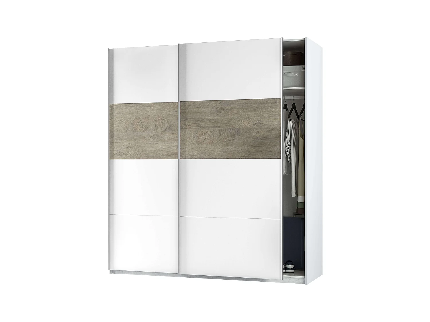 Muebles Dorm. Ethna Estilo Nórdico Blanco y Roble 160 cm