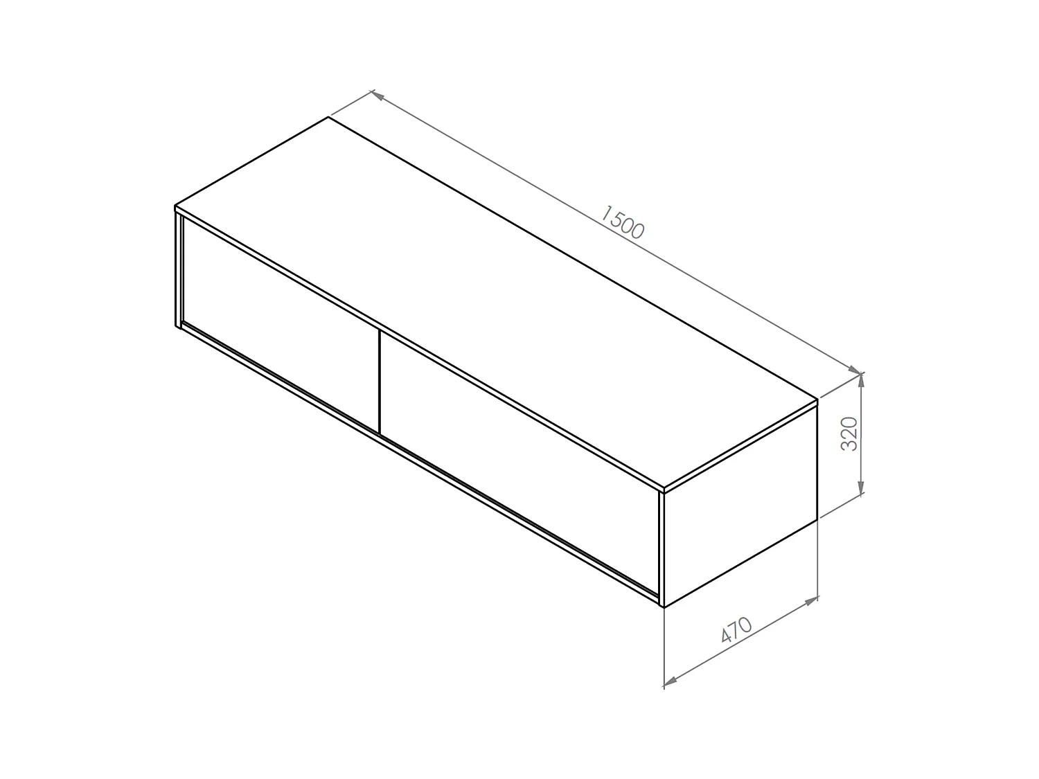 Meuble de salle de bain suspendu coloris naturel foncé avec double vasque à poser ronde- L150 cm - ISAURE II