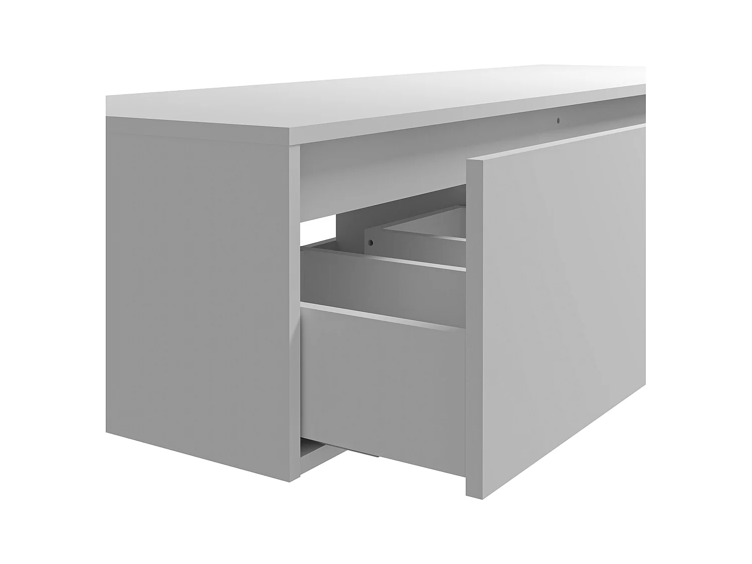 Meuble de salle de bain suspendu blanc avec double vasque à poser ronde - L150 cm - ISAURE II