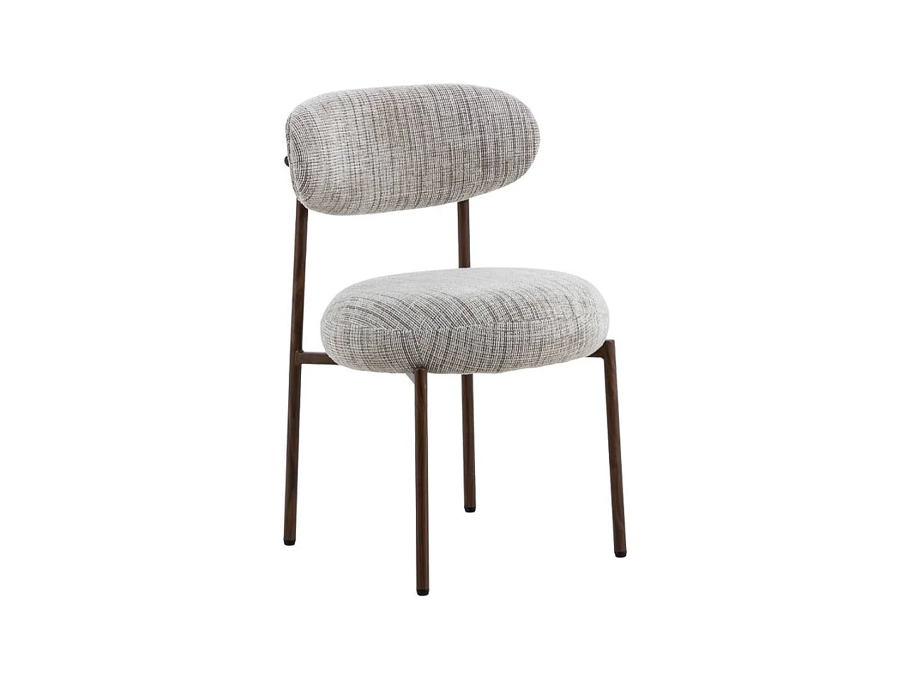 Silla de tela gris chiné, patas con efecto madera Kanoa (lote de 2)