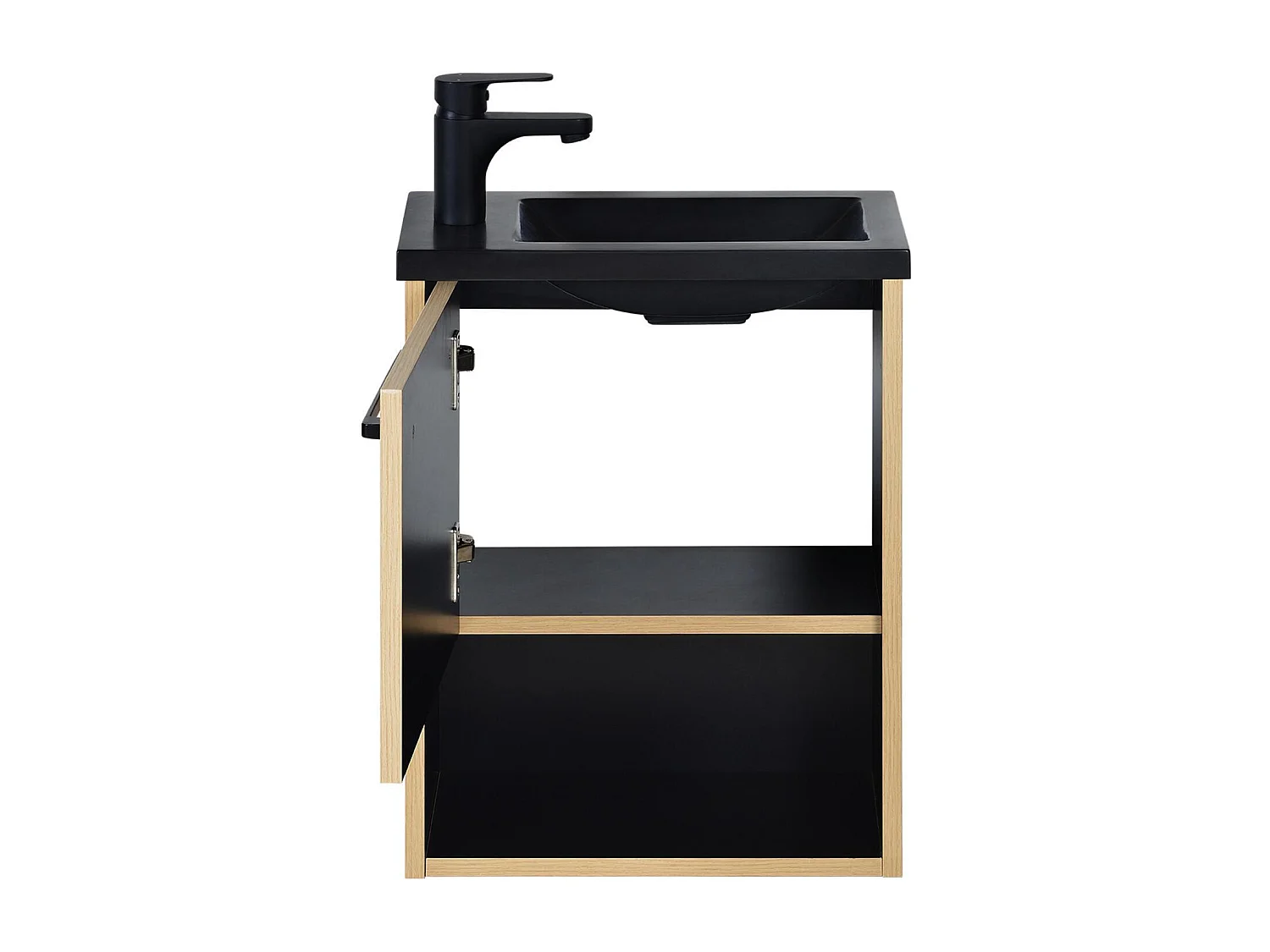 Hangend handwasmeubel NIKA 40x53x21 cm met omkeerbare hars wastafel, gemengde opbergruimte, eigentijds design