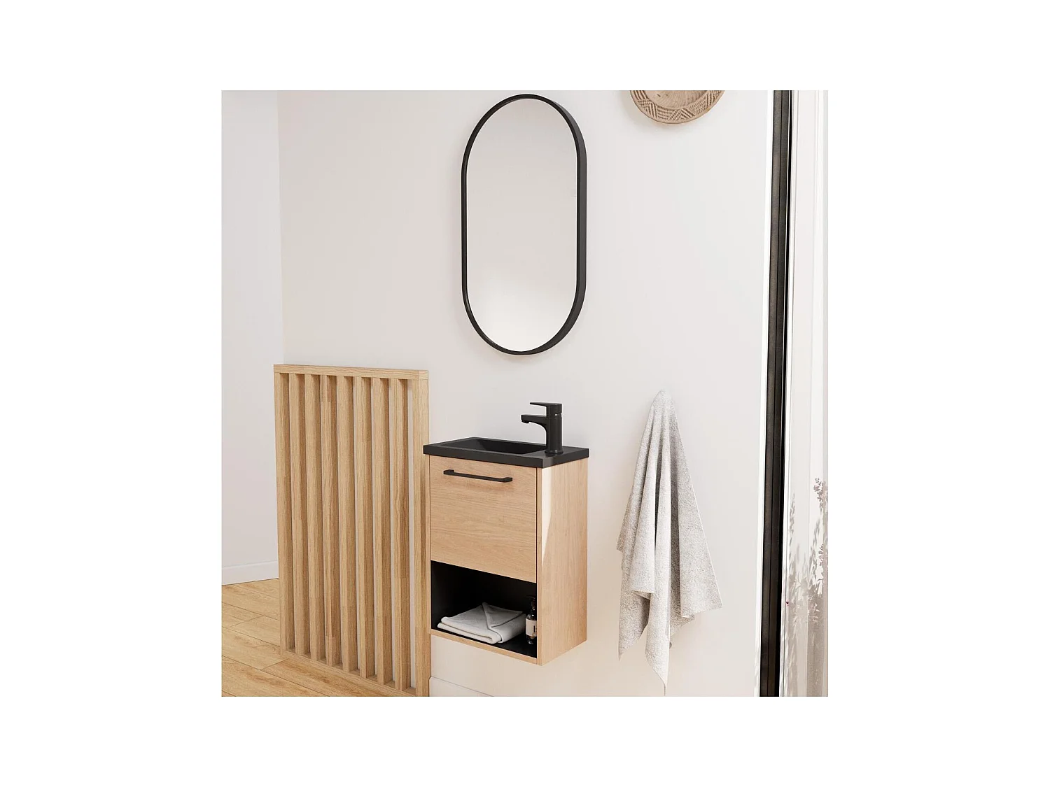 Ensemble meuble lave-mains NIKA + robinet GRIFO