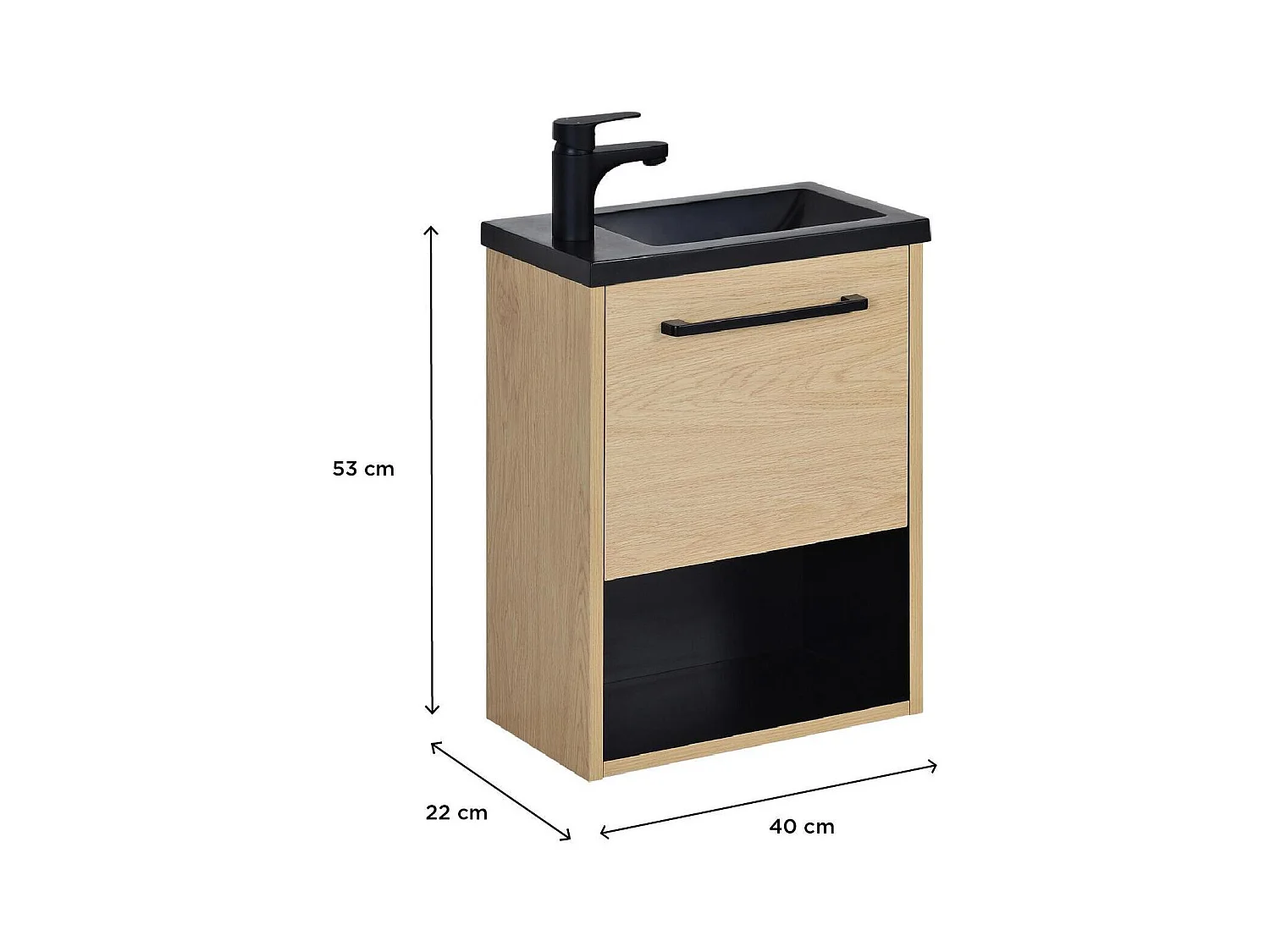 Ensemble meuble lave-mains NIKA + robinet GRIFO