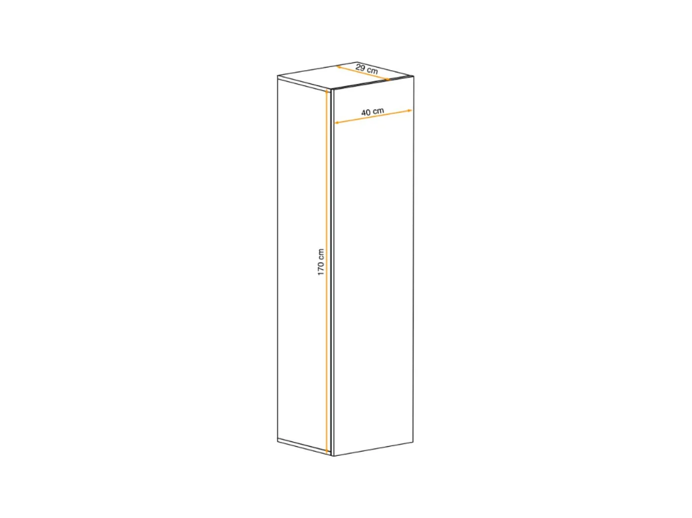 Colonne suspendue FLY cachemire – 1 porte sans LED