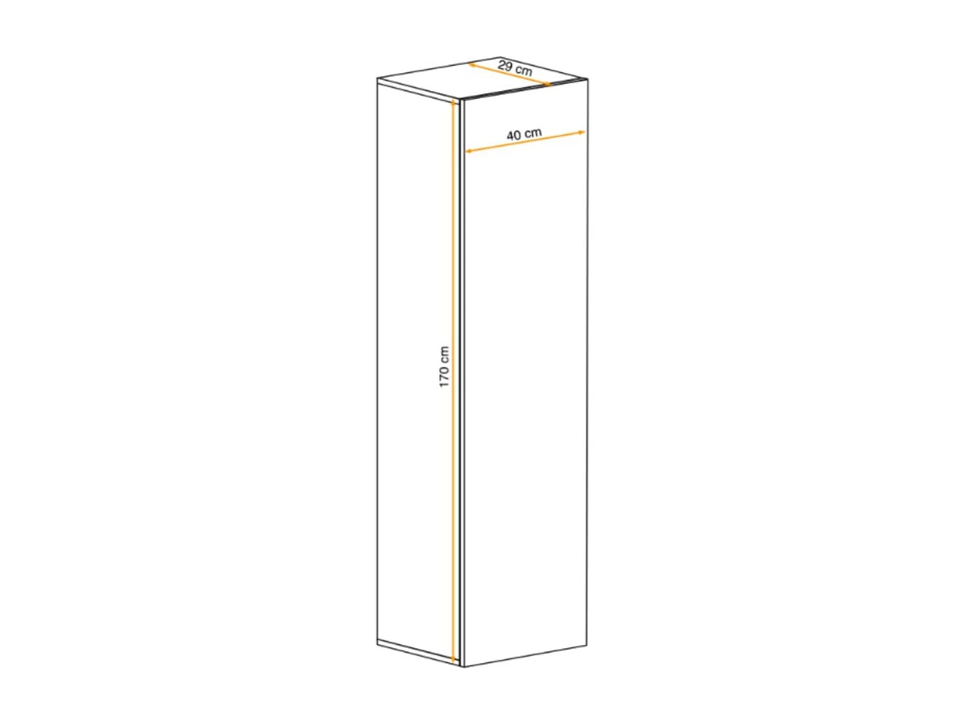 Colonne suspendue FLY cachemire – 1 porte sans LED