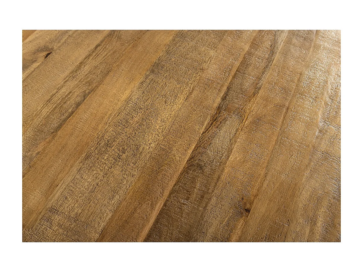 Table de salle à manger ELYA – Ronde diamètre 140 cm – Bois massif de manguier – Style rustique