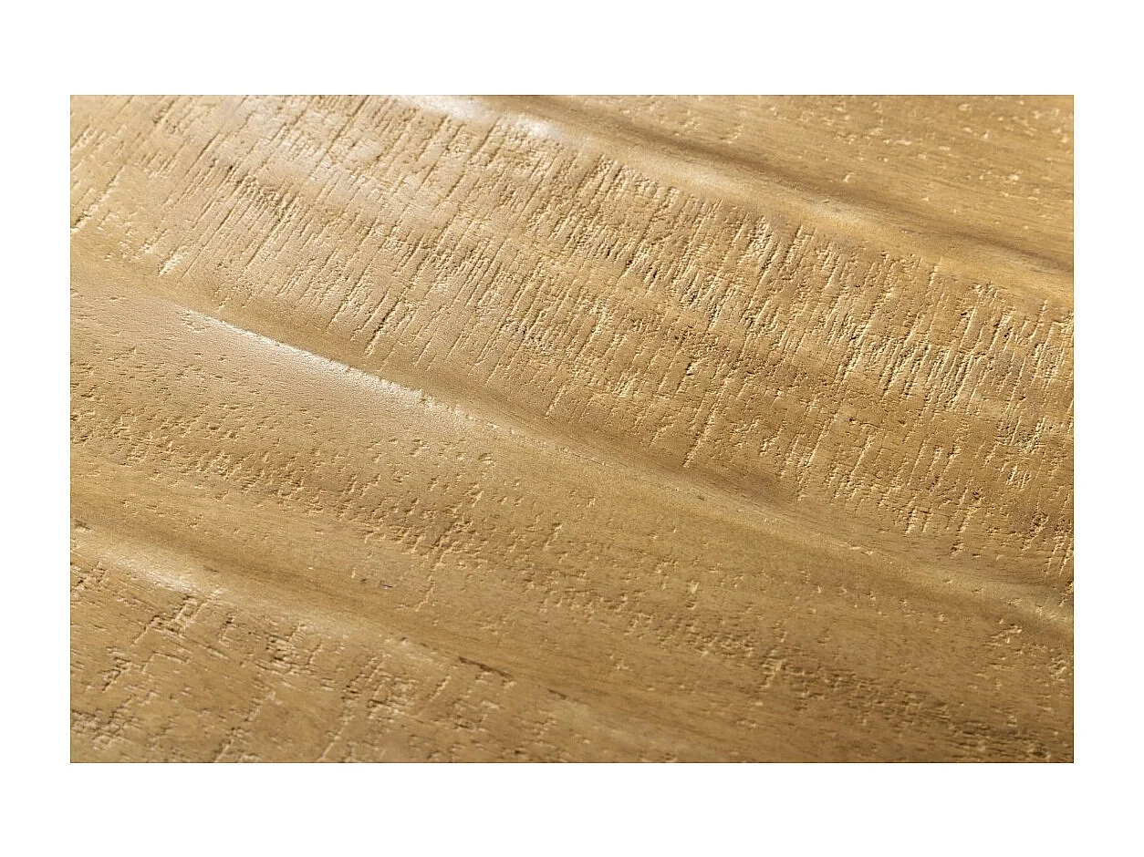 Table SOLARA – Ovalada 240 cm – Madera maciza de mango barnizada y patas de metal – Estilo industrial