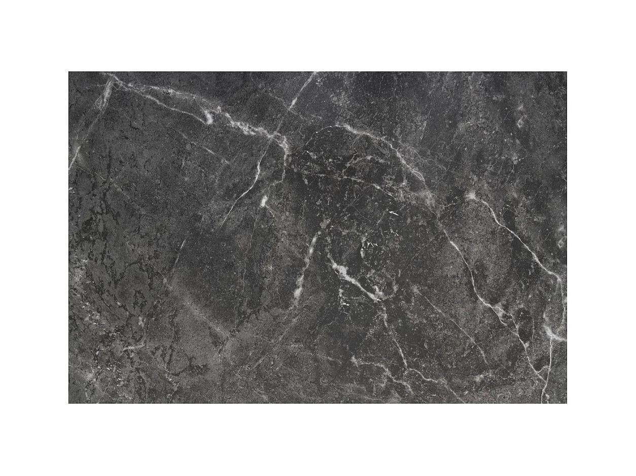 Table HEXA – Rectangulaire 180 cm – Plateau céramique effet marbre anthracite – Pieds métal – Style moderne