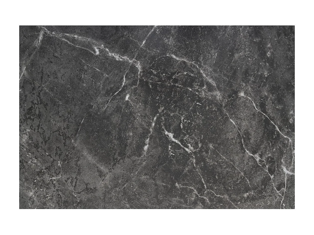 Table HEXA – Rectangulaire 180 cm – Plateau céramique effet marbre anthracite – Pieds métal – Style moderne