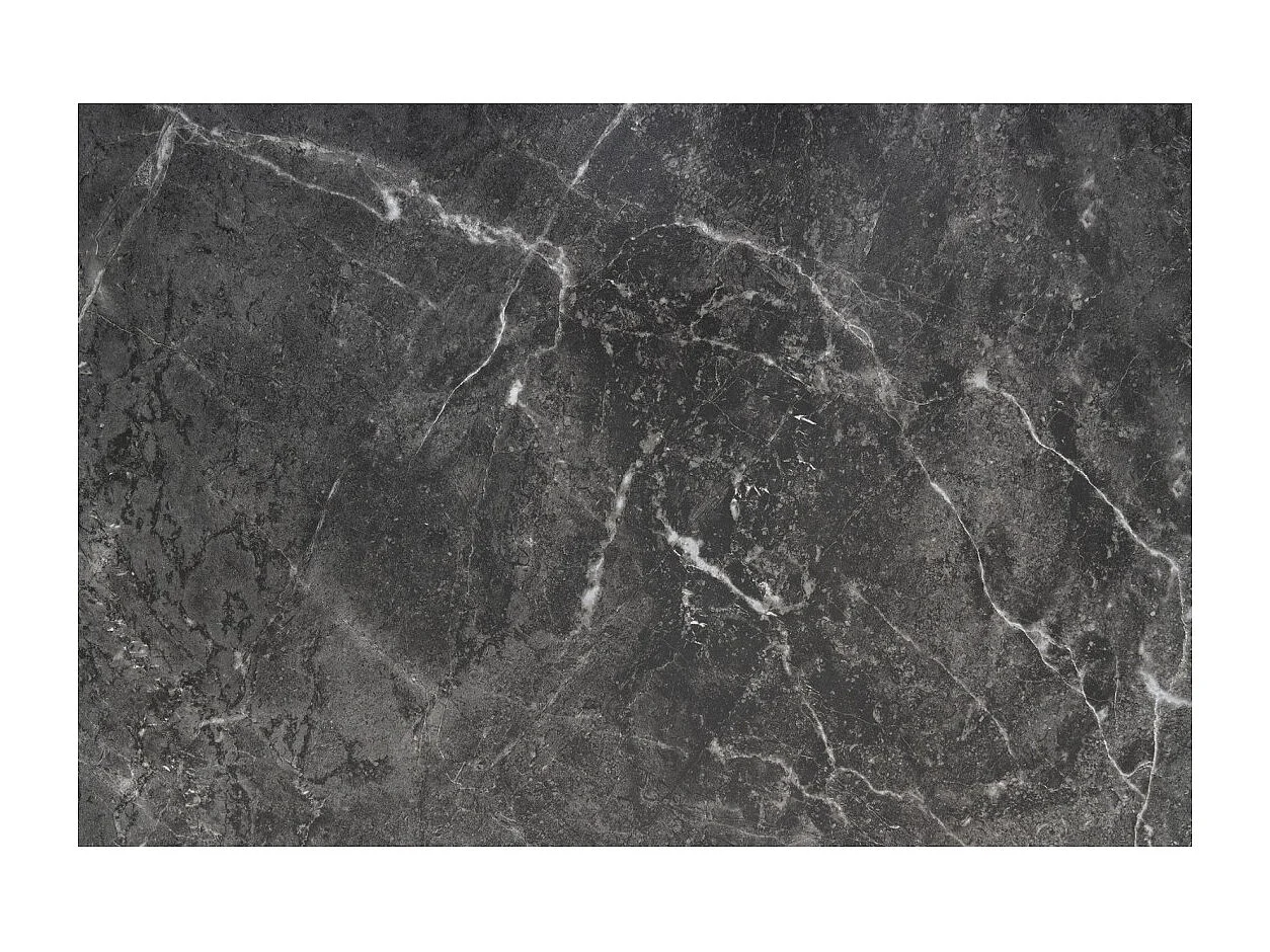 Table HEXA – Rectangulaire 160 cm – Plateau céramique effet marbre anthracite – Pieds métal – Style moderne