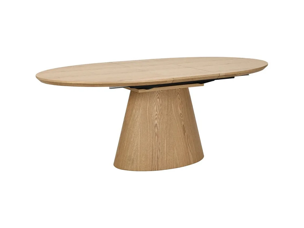 Table de salle à manger LUMEA – Ovale extensible 160 à 200 cm – Aspect bois – Style rustique