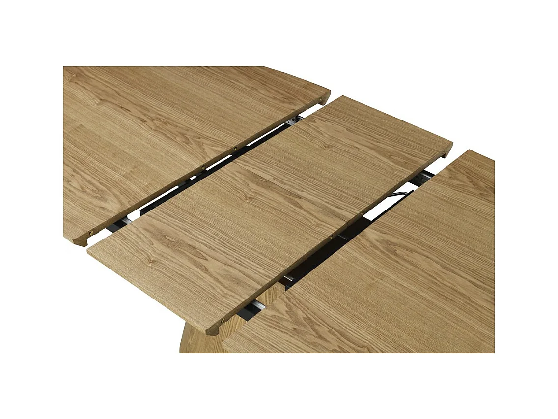 Table de salle à manger LUMEA – Ovale extensible 160 à 200 cm – Aspect bois – Style rustique