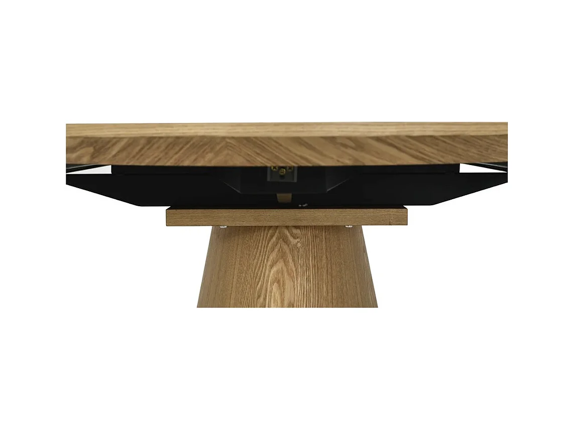 Table de salle à manger LUMEA – Ovale extensible 160 à 200 cm – Aspect bois – Style rustique