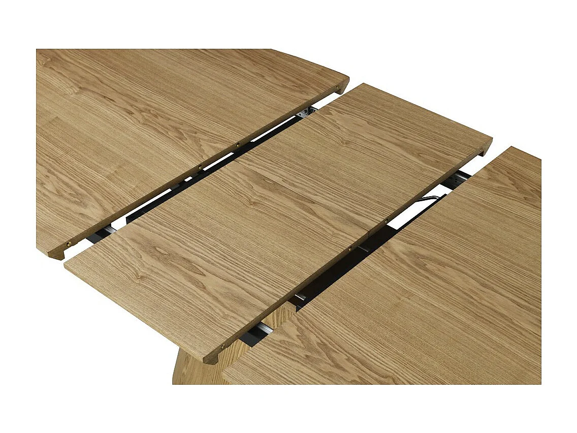 Table de salle à manger LUMEA – Ovale extensible 160 à 200 cm – Aspect bois – Style rustique