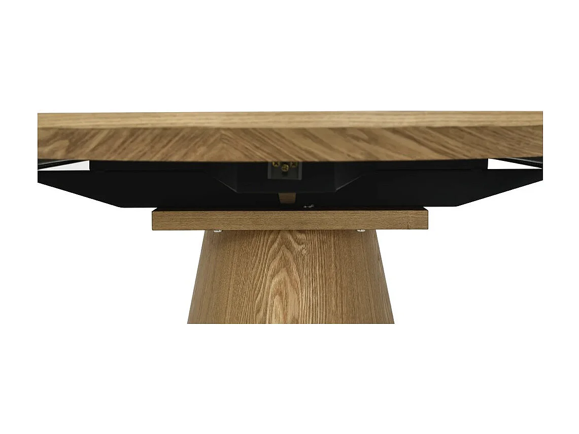 Table de salle à manger LUMEA – Ovale extensible 160 à 200 cm – Aspect bois – Style rustique
