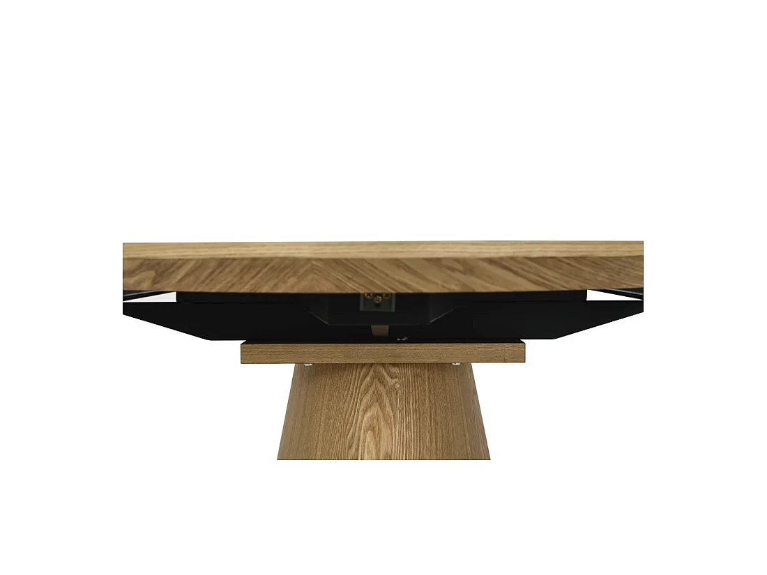 Table de salle à manger LUMEA – Ovale extensible 160 à 200 cm – Aspect bois – Style rustique