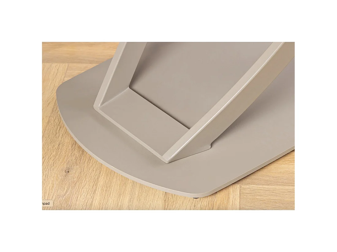 Table ATONIA – Ovale extensible de 130 à 190 cm – Piano in ceramica effetto marmo beige – Gambe in metallo – Stile moderno