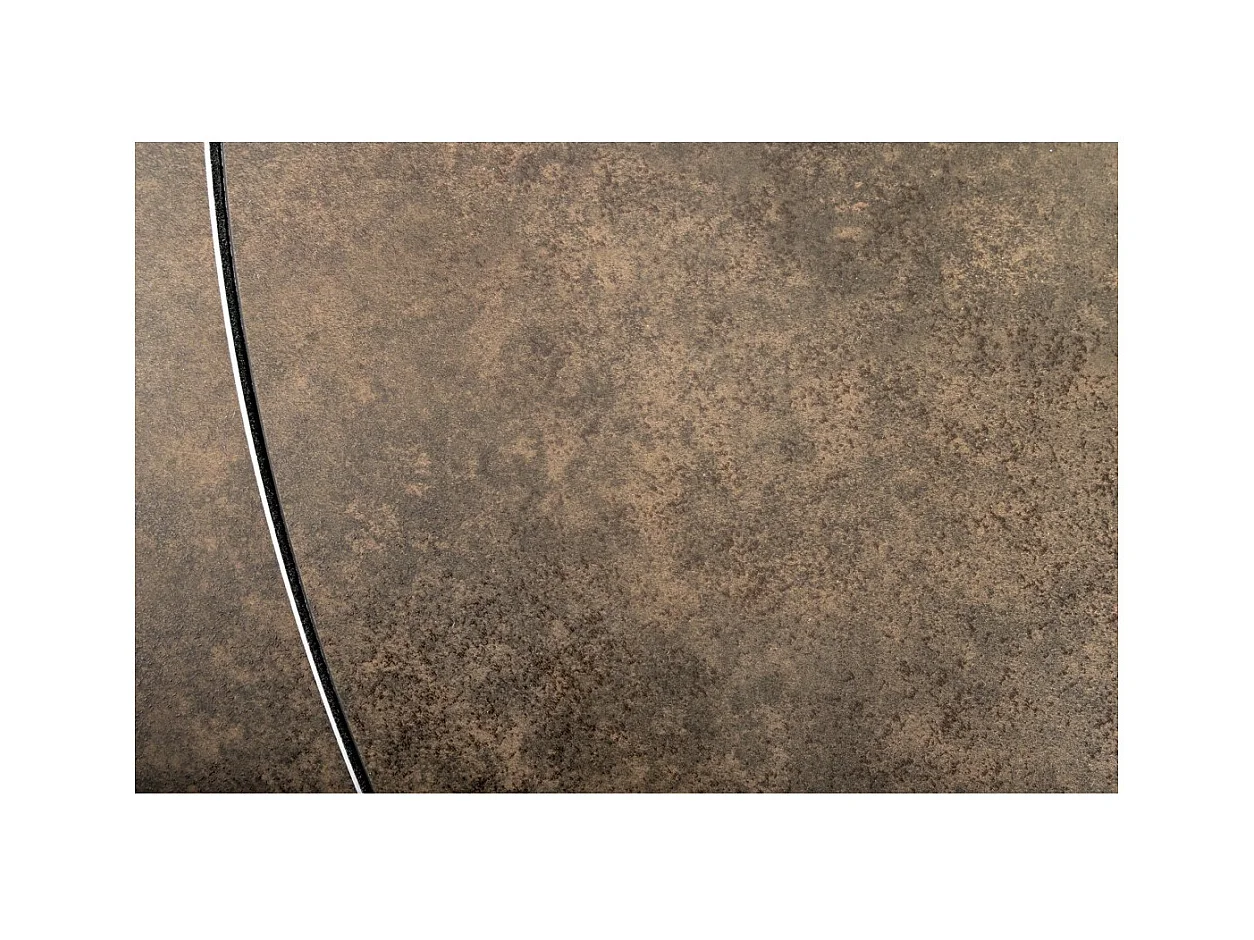 Table ATONIA – Ovale extensible 130 à 190 cm – Plateau céramique effet marbre bronze – Pieds métal – Style moderne