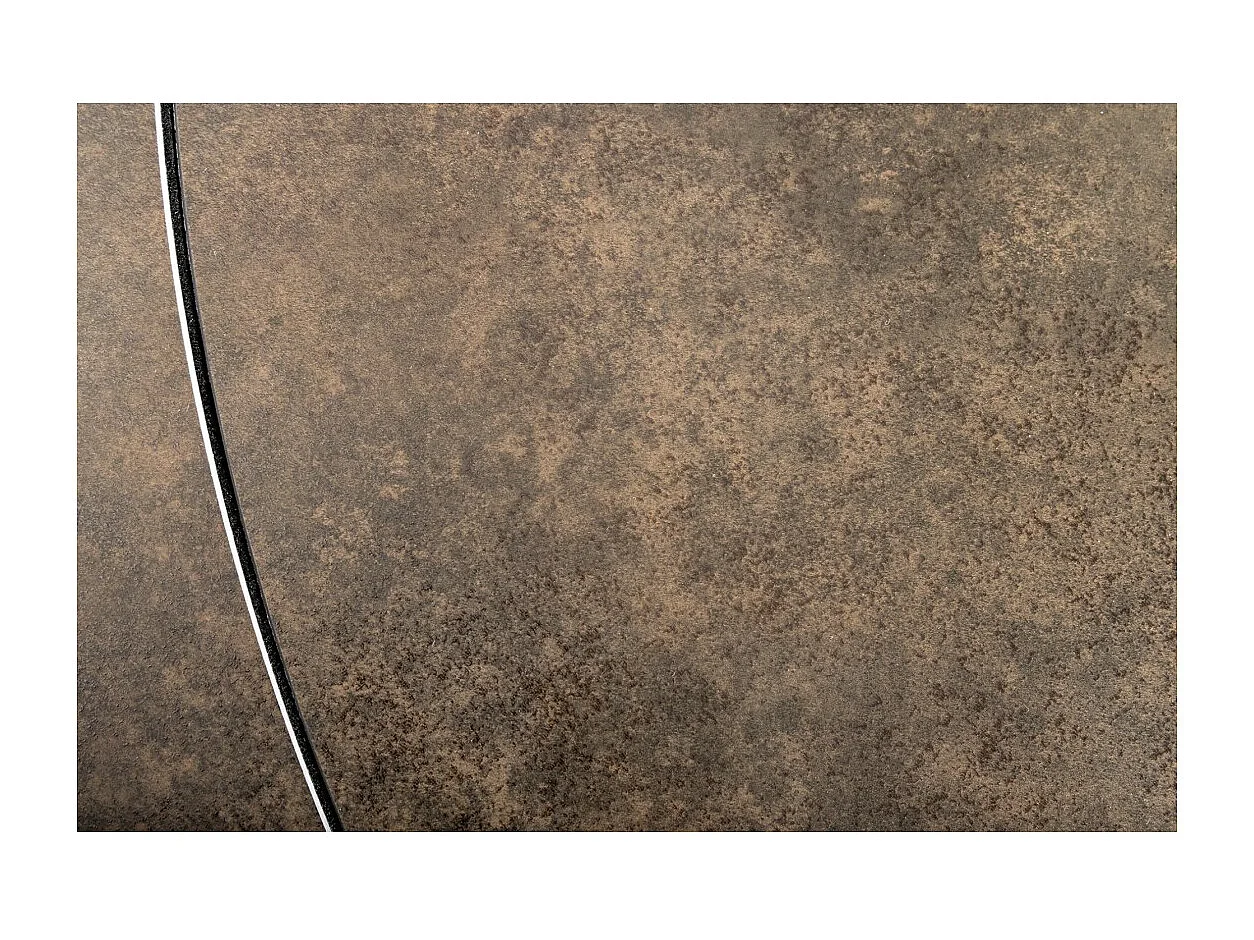 Table ATONIA – Ovale extensible 130 à 190 cm – Plateau céramique effet marbre bronze – Pieds métal – Style moderne