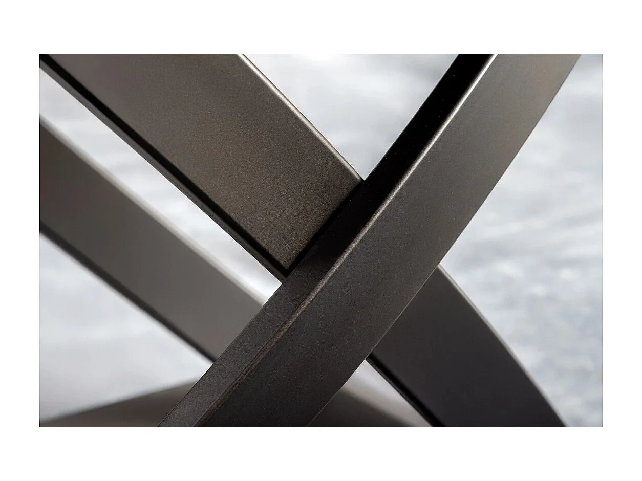 ATONIA Tafel – Ovaal uitschuifbaar 130 tot 190 cm – Tafelblad van keramiek met brons marmer effect – Metalen poten – Moderne stijl