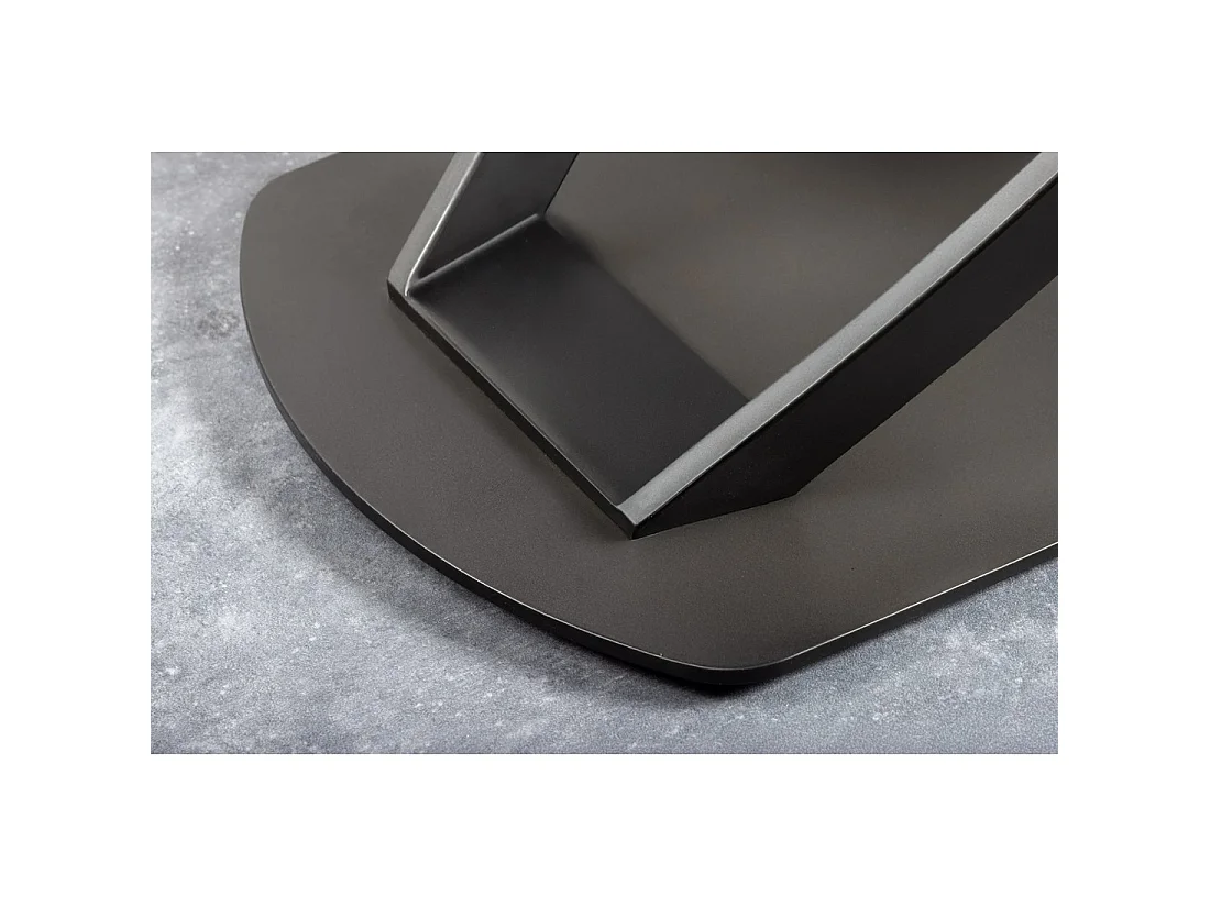 Table ATONIA – Allungabile ovale 130 a 190 cm – Piano in ceramica effetto marmo bronzo – Gambe in metallo – Stile moderno