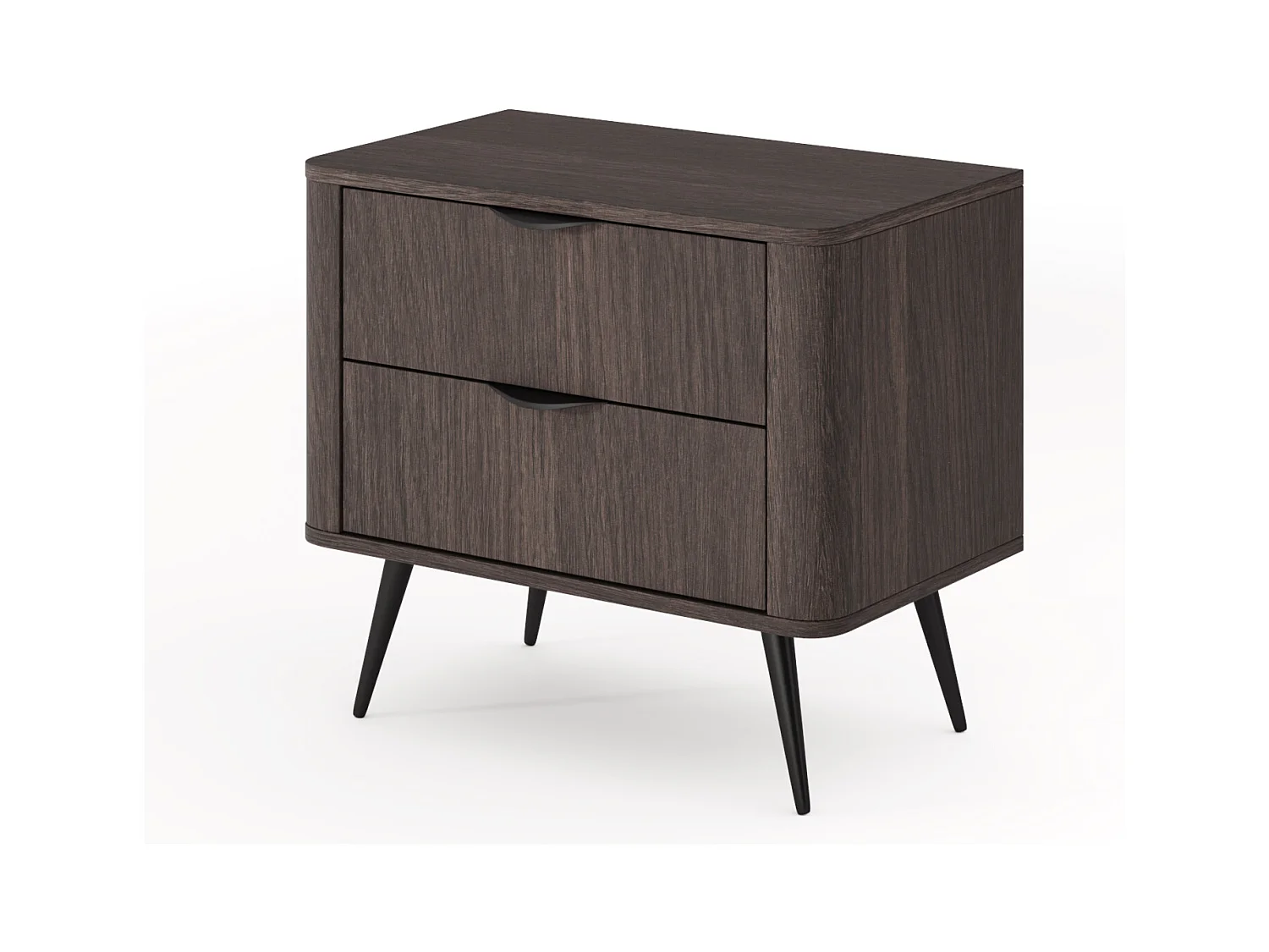 Nachtkastje, Dunin eiken gecombineerd met zwart, 63,2 x 55,3 x 38 cm