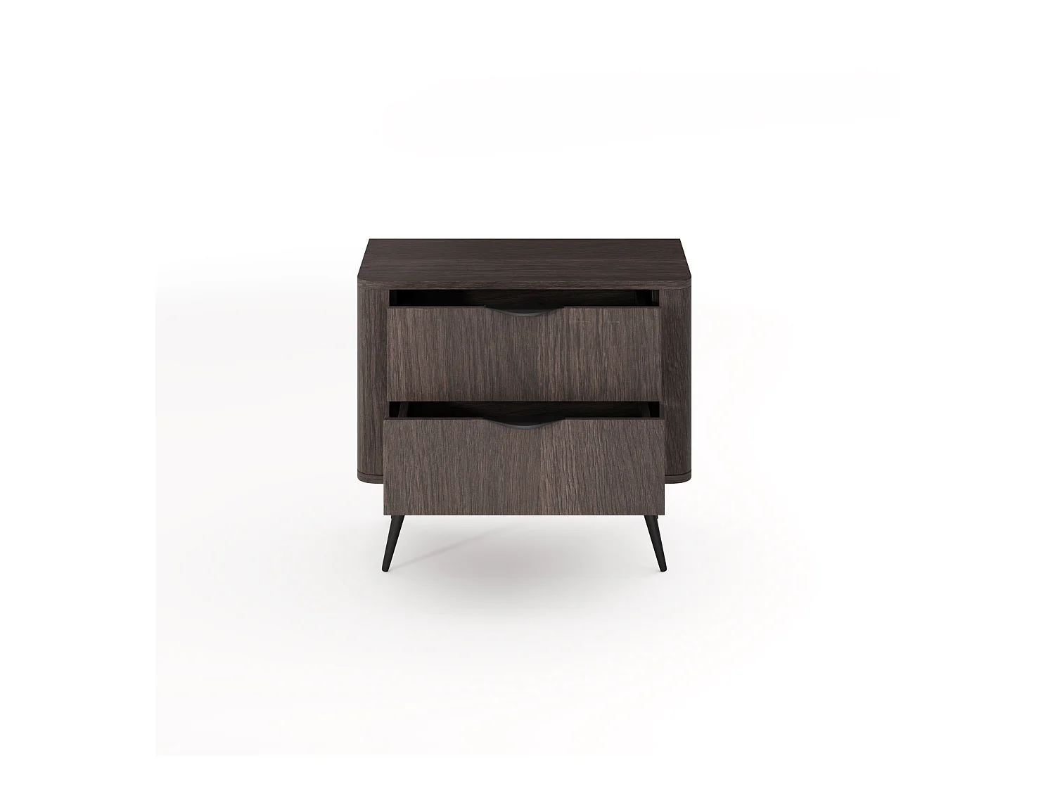 Nachtkastje, Dunin eiken gecombineerd met zwart, 63,2 x 55,3 x 38 cm