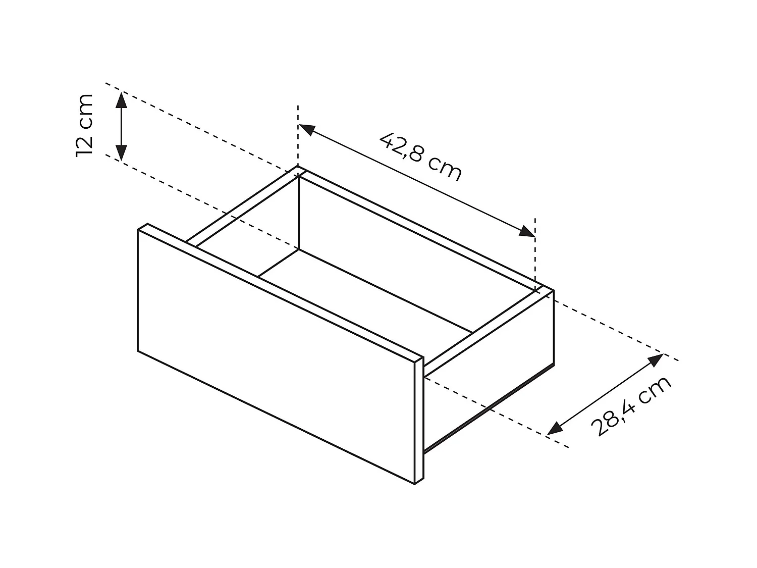 Table de chevet, chêne crémone, 63,2 x 50,5 x 38,1 cm
