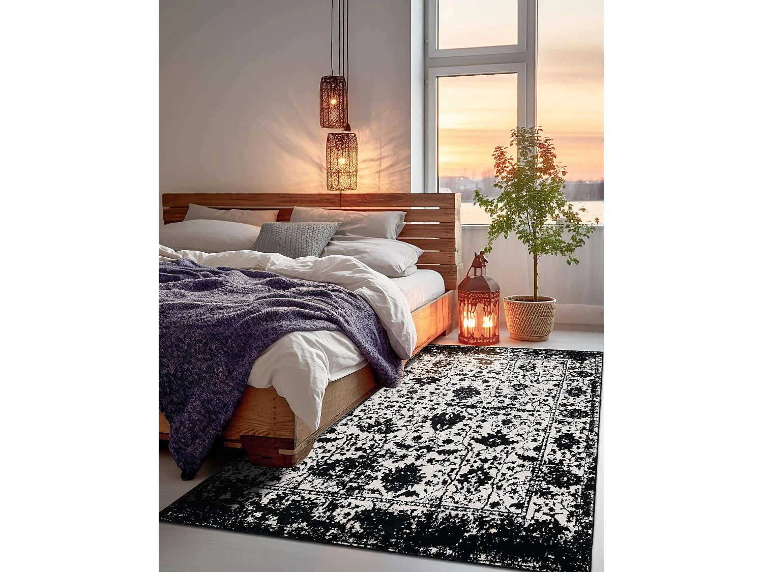 Teppich 125x185 Schwarz Oregon