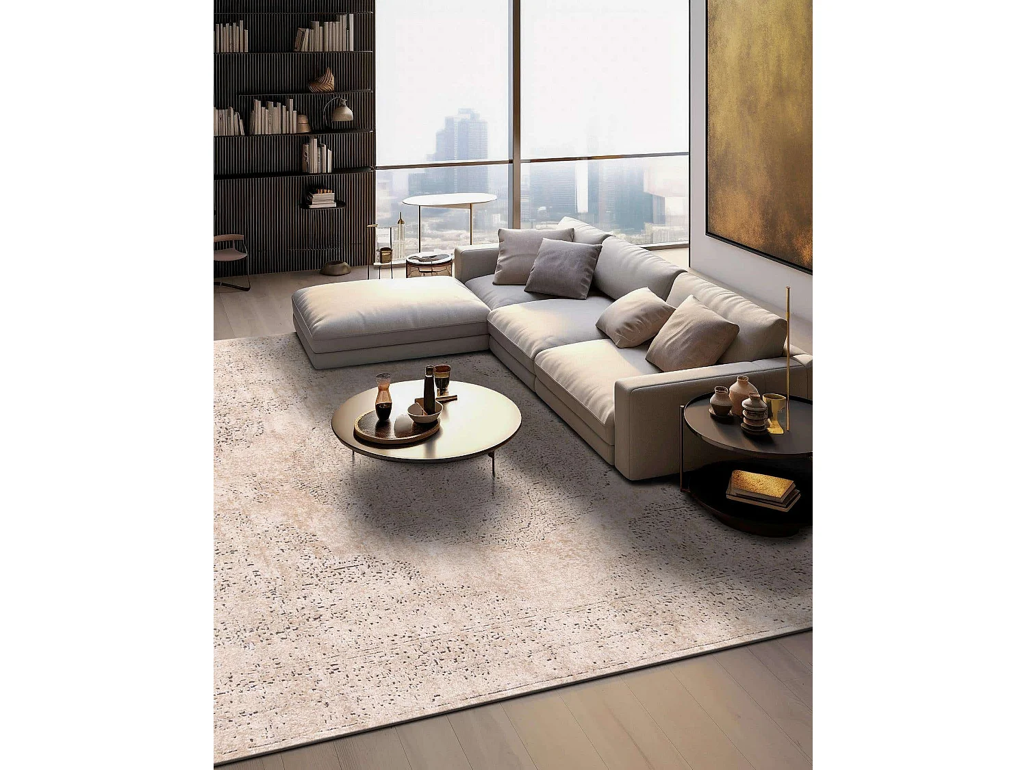 Tapis 125x125 Crème Oregon