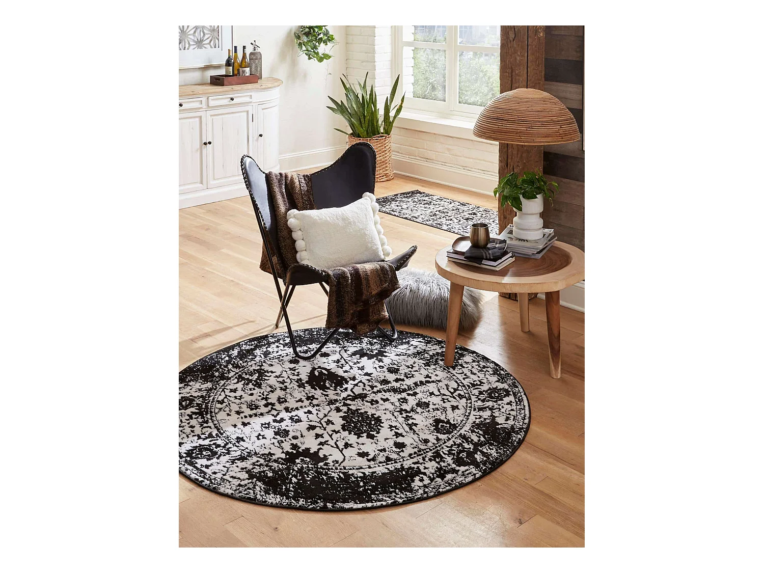 Tapis 160x160 Noir Oregon