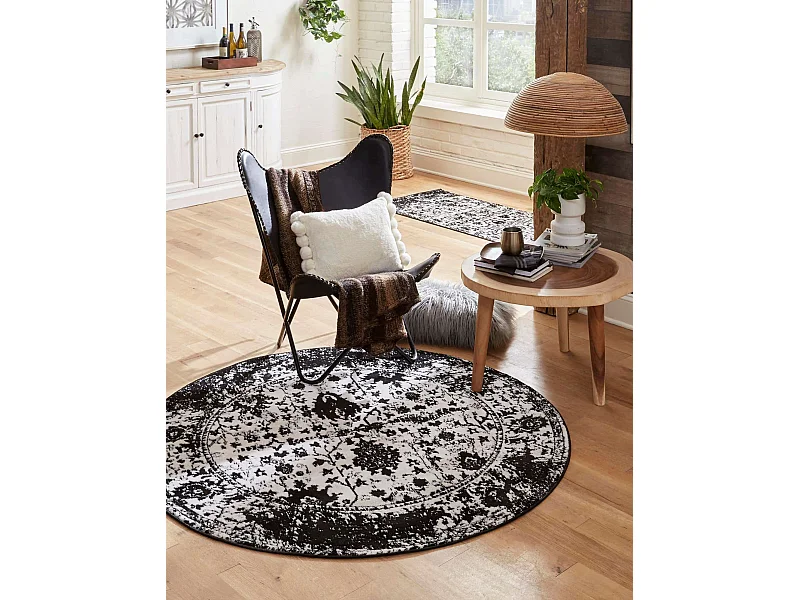 Tapis 160x160 Noir Oregon