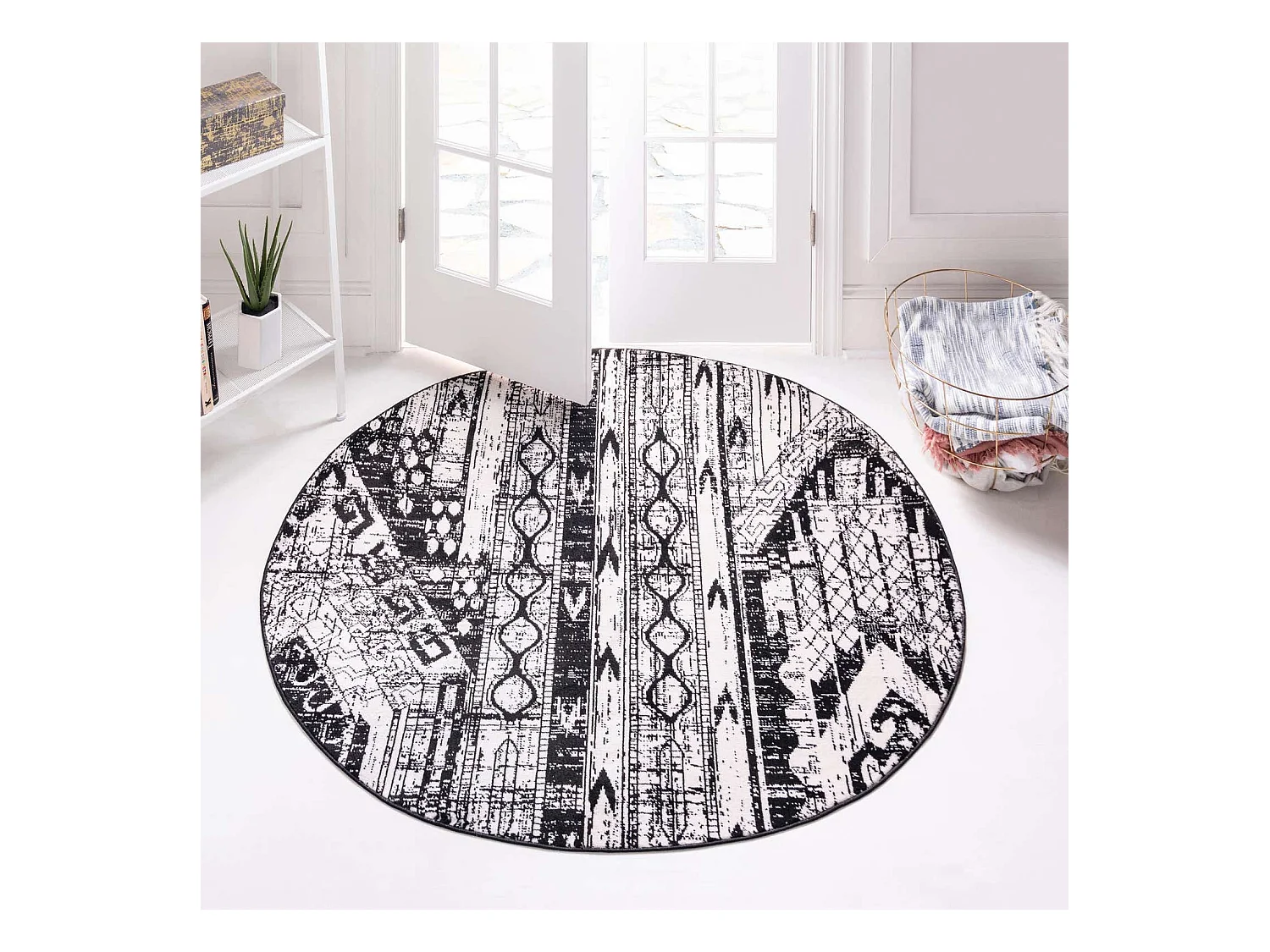 Tapis 160x160 Noir Oregon